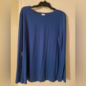 Cheerful Vibrant Blue Crew Neck Longsleeve Shirt